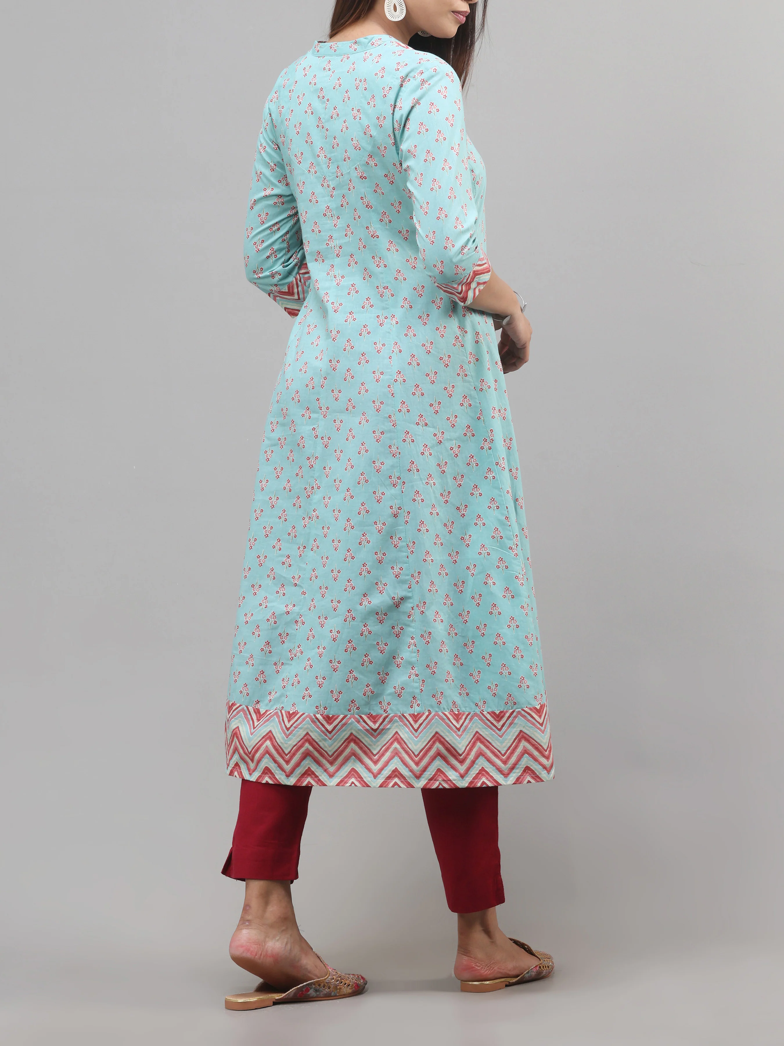Multi Colour Pure Cotton Printed Kurti With Sequins Work - Image 5